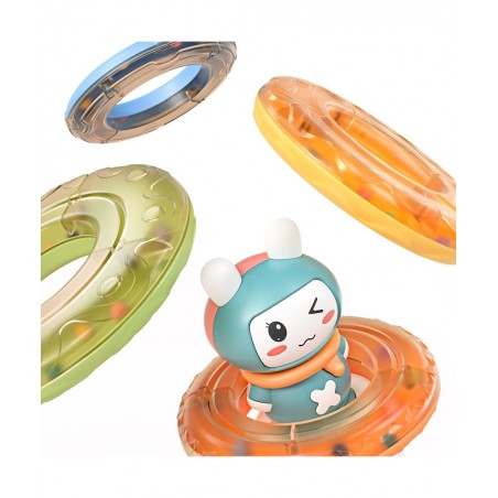Stacks of Circles STEM Learning Toy with Sounds Lights Electronic Musical Stacking Ring Montessori Toy Gift for 3 6 9 12 18 M...