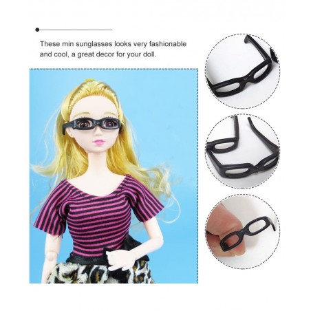 60pcs Doll Glasses Miniature Doll Eyeglasses Mini Doll Costume Accessories for Dollhouse Crafts $15.89 Dollhouse Accessories