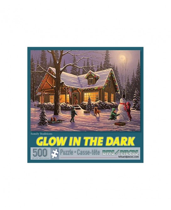 500 Piece Glow in The Dark Puzzle Jigsaw Puzzle for Adults - Family Traditions - 500 pc Jigsaws by Artist Geno Peoples $28.84...