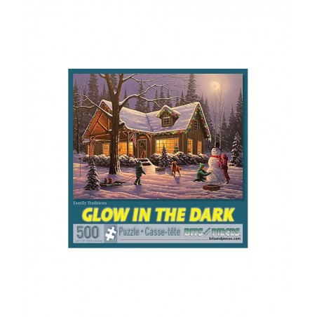 500 Piece Glow in The Dark Puzzle Jigsaw Puzzle for Adults - Family Traditions - 500 pc Jigsaws by Artist Geno Peoples $28.84...