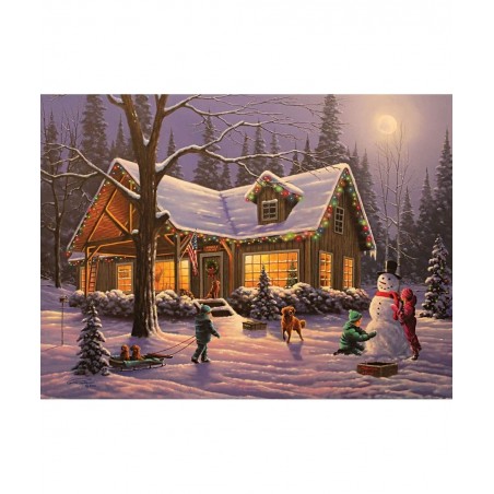 500 Piece Glow in The Dark Puzzle Jigsaw Puzzle for Adults - Family Traditions - 500 pc Jigsaws by Artist Geno Peoples $28.84...
