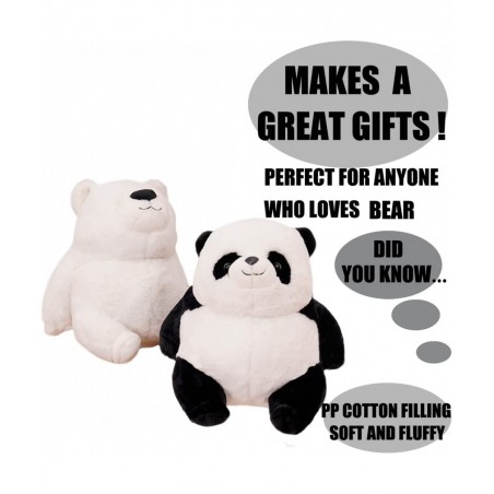 Super Cute Panda Plush White Bear Toy Soft Polar Bear Stuffed Animals Teddy Bear Plushie Fat Brown Bear Dolls Gifts Easter Xm...