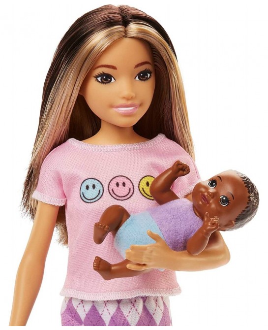 Dolls and Accessories Skipper Doll (Two-Tone Hair) with Baby Figure and 5 Accessories Babysitters Inc. Playset $29.29 Doll Pl...