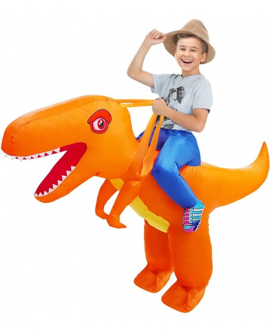 Kids Inflatable Dinosaur Costume Halloween Blow up costume Riding A T-rex Funny Costume for Party Dress-up Pretend $41.43 Kid...
