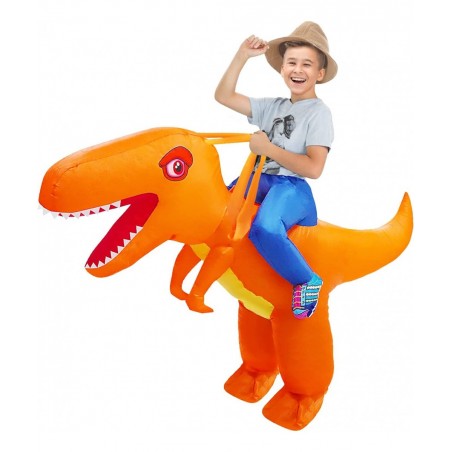 Kids Inflatable Dinosaur Costume Halloween Blow up costume Riding A T-rex Funny Costume for Party Dress-up Pretend $41.43 Kid...