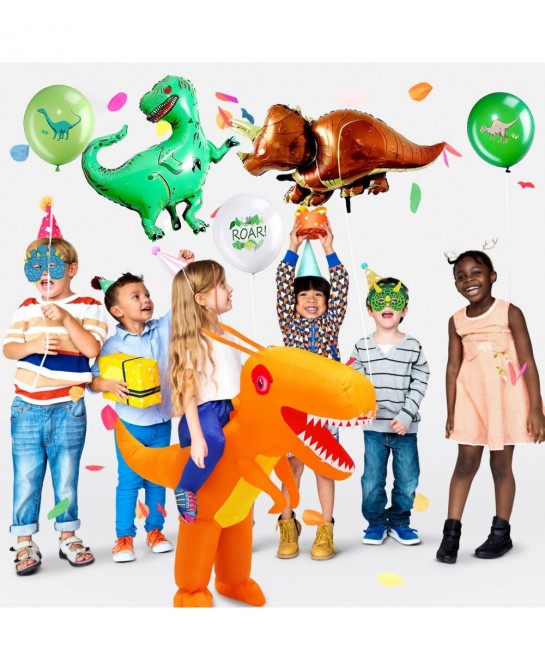Kids Inflatable Dinosaur Costume Halloween Blow up costume Riding A T-rex Funny Costume for Party Dress-up Pretend $41.43 Kid...