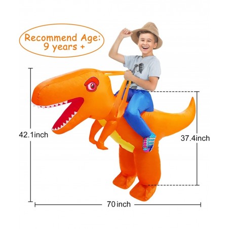 Kids Inflatable Dinosaur Costume Halloween Blow up costume Riding A T-rex Funny Costume for Party Dress-up Pretend $41.43 Kid...