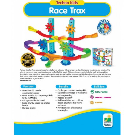 Techno Kids STEM Construction Set – Race Trax (30+ pieces) – STEM Toys & Gifts for Boys & Girls Ages 3 Years and Up $50.80 To...