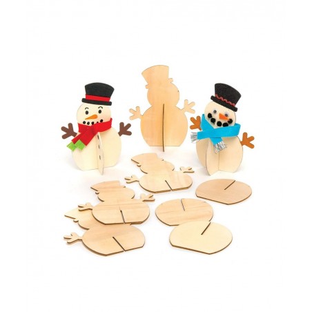 AT158 Wooden Stand-up 3D Snowmen - Pack of 6 Christmas Arts and Crafts $17.15 Kids' Drawing & Writing Boards