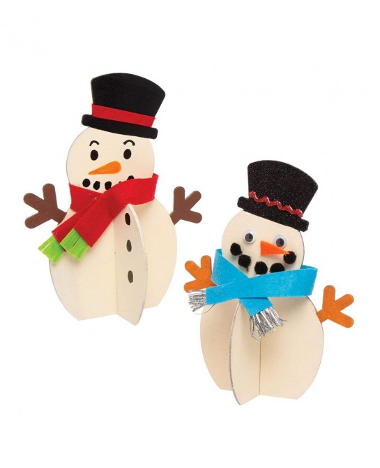 AT158 Wooden Stand-up 3D Snowmen - Pack of 6 Christmas Arts and Crafts $17.15 Kids' Drawing & Writing Boards