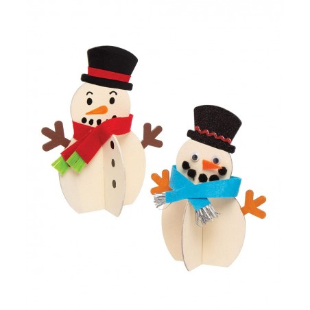 AT158 Wooden Stand-up 3D Snowmen - Pack of 6 Christmas Arts and Crafts $17.15 Kids' Drawing & Writing Boards