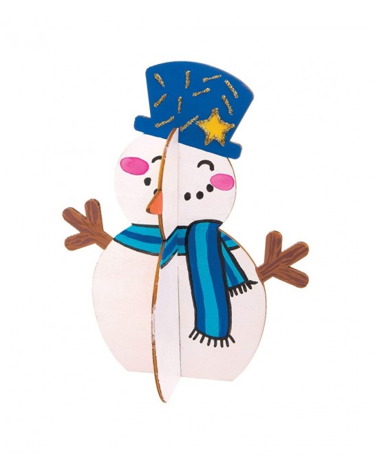 AT158 Wooden Stand-up 3D Snowmen - Pack of 6 Christmas Arts and Crafts $17.15 Kids' Drawing & Writing Boards
