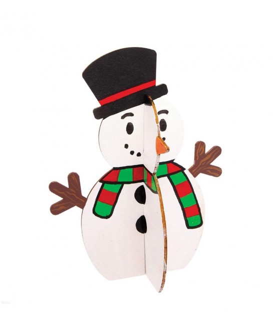 AT158 Wooden Stand-up 3D Snowmen - Pack of 6 Christmas Arts and Crafts $17.15 Kids' Drawing & Writing Boards