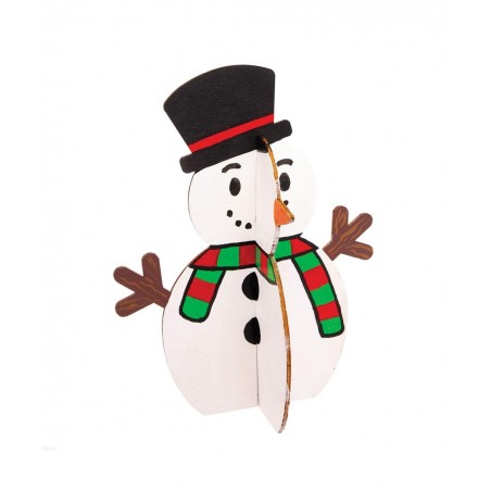 AT158 Wooden Stand-up 3D Snowmen - Pack of 6 Christmas Arts and Crafts $17.15 Kids' Drawing & Writing Boards