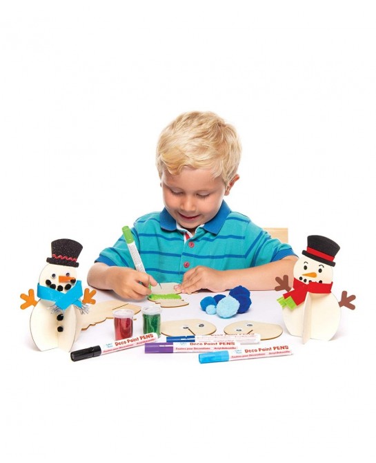 AT158 Wooden Stand-up 3D Snowmen - Pack of 6 Christmas Arts and Crafts $17.15 Kids' Drawing & Writing Boards