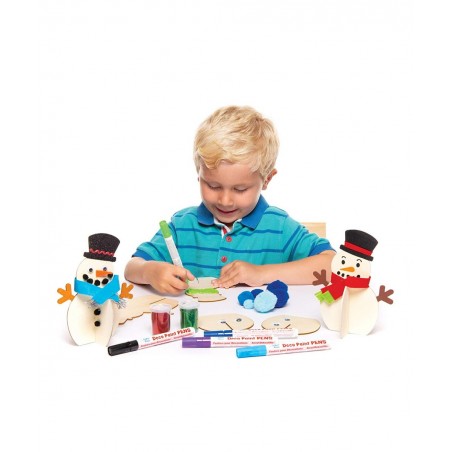 AT158 Wooden Stand-up 3D Snowmen - Pack of 6 Christmas Arts and Crafts $17.15 Kids' Drawing & Writing Boards