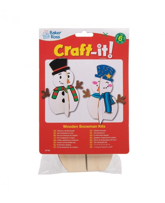 AT158 Wooden Stand-up 3D Snowmen - Pack of 6 Christmas Arts and Crafts $17.15 Kids' Drawing & Writing Boards