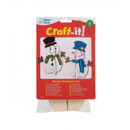 AT158 Wooden Stand-up 3D Snowmen - Pack of 6 Christmas Arts and Crafts $17.15 Kids' Drawing & Writing Boards