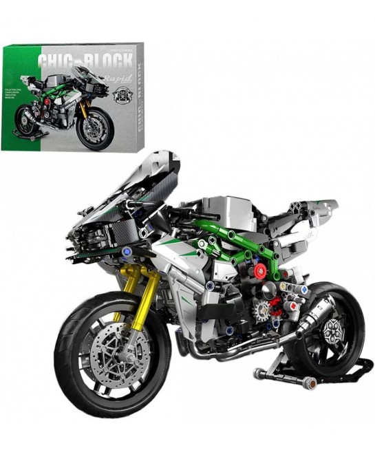 Building Blocks Motorcycle 858Pieces Racing Off Road Moto Bricks Model DIY Motorcycle Building Blocks Toys Compatible with Le...