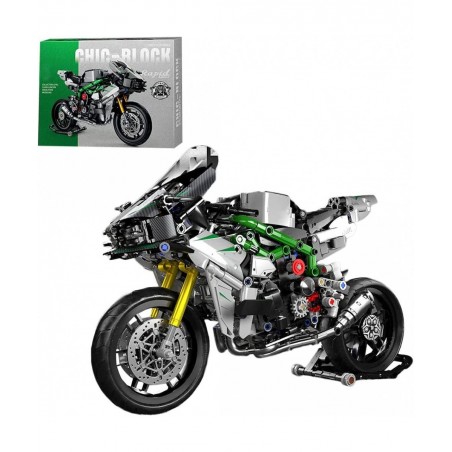 Building Blocks Motorcycle 858Pieces Racing Off Road Moto Bricks Model DIY Motorcycle Building Blocks Toys Compatible with Le...