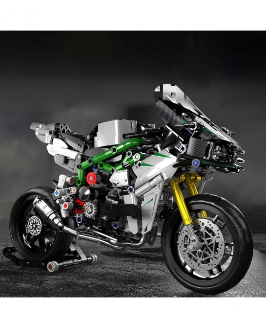 Building Blocks Motorcycle 858Pieces Racing Off Road Moto Bricks Model DIY Motorcycle Building Blocks Toys Compatible with Le...