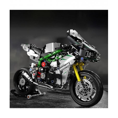 Building Blocks Motorcycle 858Pieces Racing Off Road Moto Bricks Model DIY Motorcycle Building Blocks Toys Compatible with Le...