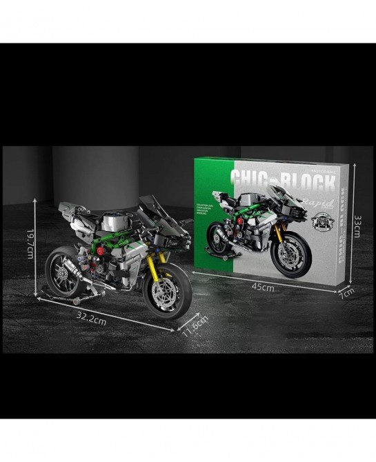 Building Blocks Motorcycle 858Pieces Racing Off Road Moto Bricks Model DIY Motorcycle Building Blocks Toys Compatible with Le...