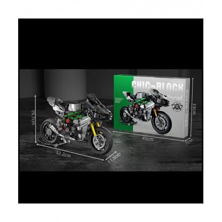 Building Blocks Motorcycle 858Pieces Racing Off Road Moto Bricks Model DIY Motorcycle Building Blocks Toys Compatible with Le...