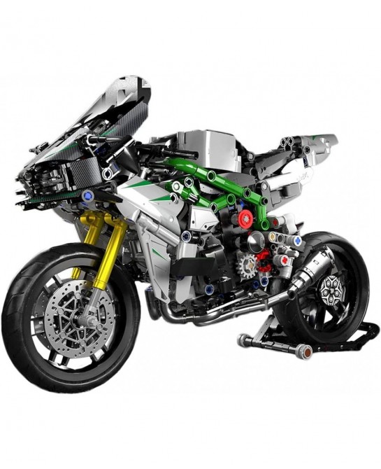 Building Blocks Motorcycle 858Pieces Racing Off Road Moto Bricks Model DIY Motorcycle Building Blocks Toys Compatible with Le...