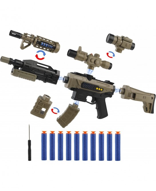 Toy Guns Electric Gun for Nerf Guns Bullets Foam Darts DIY Guns Projection Gun Toy with Sound and Light Soft Foam Gun Toys as...