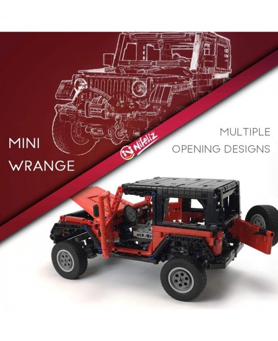 Mini Off-Road Car Wrange MOC Technique Building Blocks and Engineering Toy Adult Collectible Model Cars Kits to Build 1:14 Sc...