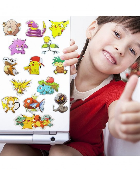 100 Pcs Anime Stickers Kawaii Cartoon Gift for Kids Teen Birthday Party Vinyl Waterproof Stickers for Water Bottle Scrapbook ...