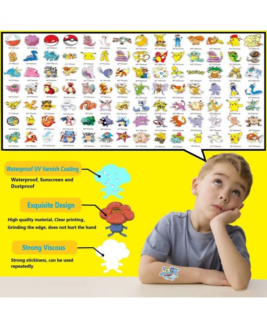 100 Pcs Anime Stickers Kawaii Cartoon Gift for Kids Teen Birthday Party Vinyl Waterproof Stickers for Water Bottle Scrapbook ...