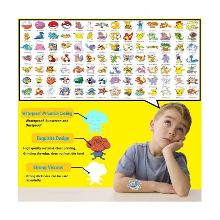100 Pcs Anime Stickers Kawaii Cartoon Gift for Kids Teen Birthday Party Vinyl Waterproof Stickers for Water Bottle Scrapbook ...