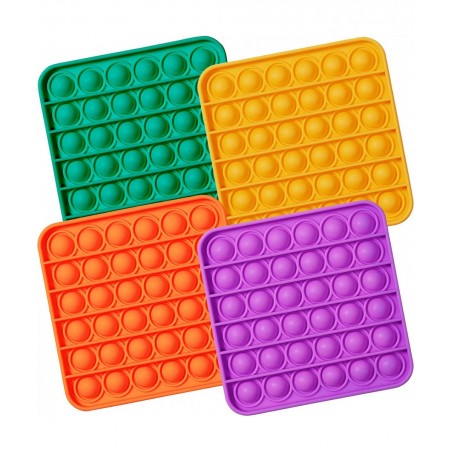 Push Pop Bubble Fidget Sensory Toy 4-Pack Push Pop Fidget Toy Square Purple Orange Mint Green Yellow Party Favors $16.13 Fidg...