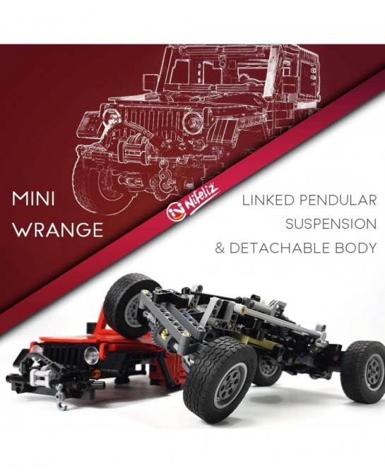Mini Off-Road Car Wrange MOC Technique Building Blocks and Engineering Toy Adult Collectible Model Cars Kits to Build 1:14 Sc...