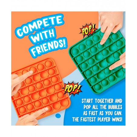Push Pop Bubble Fidget Sensory Toy 4-Pack Push Pop Fidget Toy Square Purple Orange Mint Green Yellow Party Favors $16.13 Fidg...