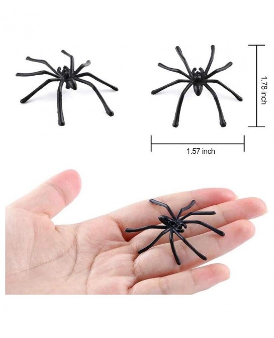 Black Plastic Spiders 100 Pcs Plastic Halloween Spiders 1.7In Small Fake Spiders Mini Plastic Spiders Bulk Halloween Party De...