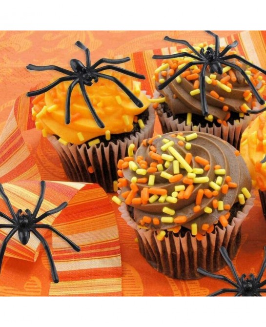 Black Plastic Spiders 100 Pcs Plastic Halloween Spiders 1.7In Small Fake Spiders Mini Plastic Spiders Bulk Halloween Party De...