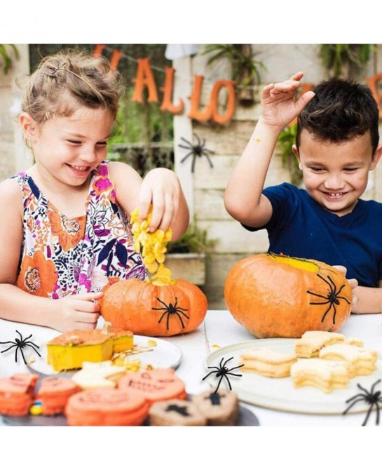 Black Plastic Spiders 100 Pcs Plastic Halloween Spiders 1.7In Small Fake Spiders Mini Plastic Spiders Bulk Halloween Party De...