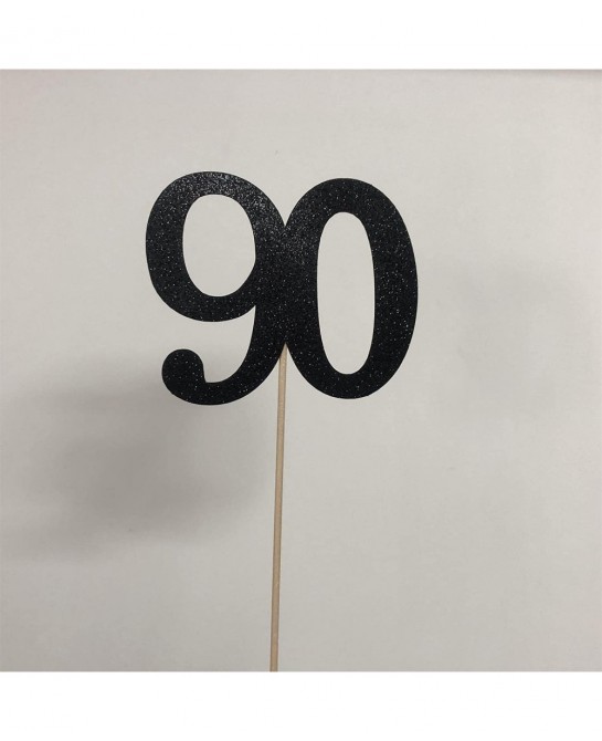 10-Pack Double Sided Glitter 90th Birthday Centerpiece Anniversary Centerpiece Sticks Number 90 Table Topper Cake Topper for ...