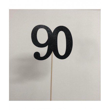 10-Pack Double Sided Glitter 90th Birthday Centerpiece Anniversary Centerpiece Sticks Number 90 Table Topper Cake Topper for ...