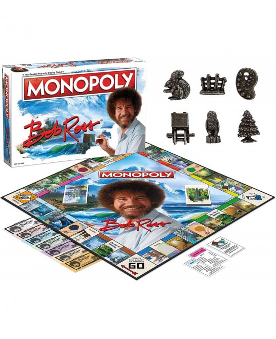 Monopoly Bob Ross | Based on Bob Ross Show The Joy of Painting | Collectible Monopoly Game Featuring Bob Ross Artwork | Offic...