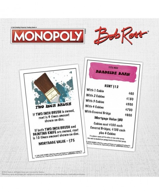Monopoly Bob Ross | Based on Bob Ross Show The Joy of Painting | Collectible Monopoly Game Featuring Bob Ross Artwork | Offic...