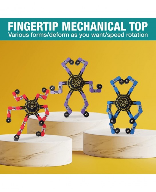 FIDGETVIBE Fidget Toys Pack – Transformable Spinner for Boys and Girls – Advanced Transformable Fingertip Gyro – Durable ABS ...