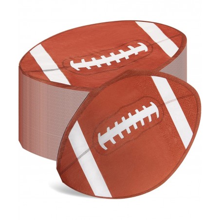 120 Pack 6.3X 3.7 Inches Football Party Napkins Football Shape Paper Napkins Disposable Football Napkins Football Cocktail Na...
