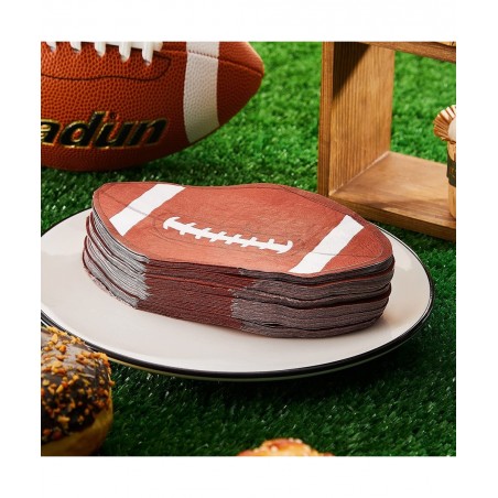 120 Pack 6.3X 3.7 Inches Football Party Napkins Football Shape Paper Napkins Disposable Football Napkins Football Cocktail Na...