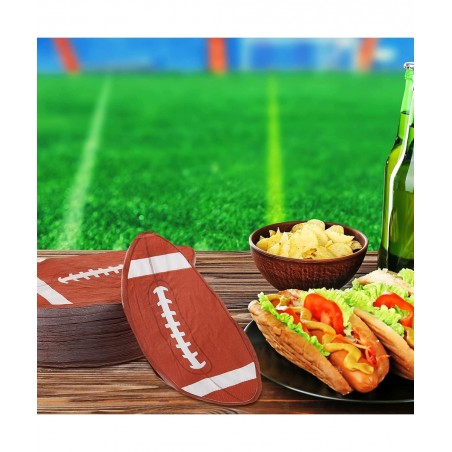 120 Pack 6.3X 3.7 Inches Football Party Napkins Football Shape Paper Napkins Disposable Football Napkins Football Cocktail Na...