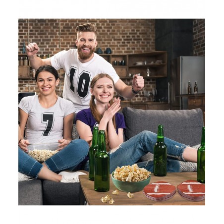 120 Pack 6.3X 3.7 Inches Football Party Napkins Football Shape Paper Napkins Disposable Football Napkins Football Cocktail Na...