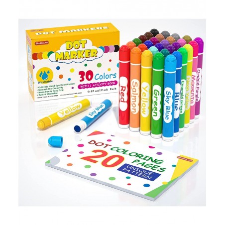 Dot Markers 30 Colors Washable Dot Markers for Toddlers with Free Activity Book Bingo Daubers Supplies for Kids Preschool Chi...